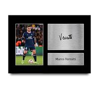 HWC Trading Marco Verratti Paris Blue and Reds Cadeaux imprimés photo autographe signée pour les fans de football et les supporters - A4