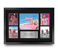 HWC Trading Margot Robbie & Ryan Gosling Barbie Cadeaux Imprimés Autographe Affichage d’autographes pour les fans de cinéma - A3 Encadré
