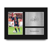 HWC Trading Marquinhos Paris Blue and Reds Cadeaux imprimés photo autographe signée pour les fans de football et les supporters - A4