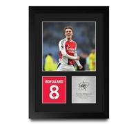 HWC Trading Martin Odegaard Arsenal Cadeaux imprimés photo autographe signée pour les fans de football et les supporters - A4 Portrait Encadré