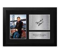 HWC Trading Michael Douglas Basic Instinct Detective Nick Curran Cadeaux Imprimé Signé Autographe Photo pour les fans de cinéma - A4 Encadré (ID-011895)