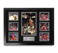 HWC Trading Michael Jordan Présentoir de présentation d'autographes signés imprimés par des cadeaux pour les fans de basket-ball - A2 Encadré