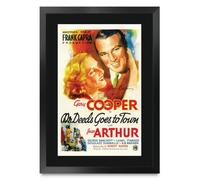 HWC Trading Mr. Deeds Goes to Town 1936 Gary Cooper Cadeaux imprimés affiche photo autographe signée pour les fans de cinéma - A3 Encadré (ID-009959)
