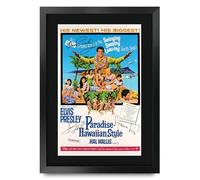 HWC Trading Paradise, Hawaiian Style Elvis Presley Cadeaux imprimés affiche photo autographe signée pour les fans de cinéma - A3 Encadré