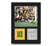 HWC Trading Pele Brazil Cadeaux imprimés photo autographe signée pour les fans de football et les supporters - A4 Portrait