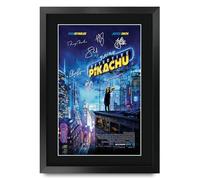 HWC Trading Pokemon Detective Pikachu (2019) Ryan Reynolds Cadeaux imprimés affiche photo autographe signée pour les fans de cinéma - A3 Encadré