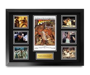 HWC Trading Raiders of the Lost Ark Indiana Jones Harrison Ford Cadeaux imprimés autographes signés, Montage d'affichage de présentation pour les fans de cinéma - A2 Encadré