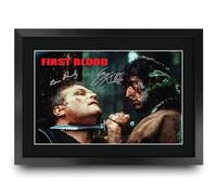 HWC Trading Rambo First Blood Scene 1 Cadeaux Imprimé Signé Autographe Photo pour les fans de cinéma - A3 Encadré