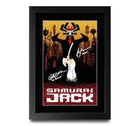HWC Trading Samurai Jack Affiche de Film Dédicacée Encadrée Impression A4 | Autographes Reproduits Imprimés, Cadre Noir Fabriqué dans notre Atelier au Royaume-Uni, À Poser ou à Accrocher