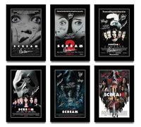 HWC Trading Scream Collection Cadeaux Ensemble d’affiches imprimées Photo autographe signée pour les fans de cinéma (ID-004292) - A4 Impression Uniquement