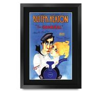 HWC Trading The General (1926) Buster Keaton Cadeaux imprimés affiche photo autographe signée pour les fans de cinéma - A3 Encadré