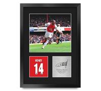 HWC Trading Thierry Henry Arsenal Cadeaux imprimés photo autographe signée pour les fans de football et les supporters - A3 Portrait Encadré