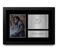 HWC Trading Timothee Chalamet Dune Cadeaux Imprimé Signé Autographe Photo pour les fans de cinéma - A4 Encadré