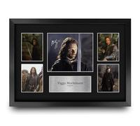 HWC Trading Viggo Mortensen The Lord of the Rings Cadeaux Imprimés Autographe Affichage d’autographes pour les fans de cinéma - A3 Encadré