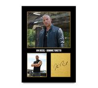 HWC Trading Vin Diesel The Fast and Furious Dominic Toretto Cadeaux Imprimé Signé Autographe Photo pour les fans de cinéma - A4 Impression Uniquement (ID-005931)