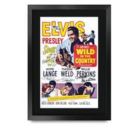 HWC Trading Wild in the Country Elvis Presley Cadeaux imprimés affiche photo autographe signée pour les fans de cinéma - A3 Encadré