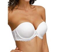 HWDI Soutien-gorge en dentelle convertible à armatures et rembourrage, avec bretelles ou sans, brassière de grande taille, blanc, 95 C (Taille Fabricant:36C)