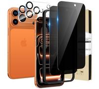 HWeggo 2 + 2PACK pour Verre Trempé pour iPhone 17 Pro Max Anti Espion avec Caméra Arrière Protecteur, HD Clear 9H Dureté Anti Spy Noir Privé Film de verre trempé privé