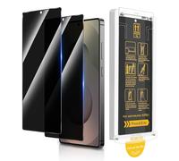 HWeggo 2 Pièces Verre Trempé pour Samsung Galaxy S25 Ultra Ecran Anti Espion, Installation Facile avec Cadre D'alignement Pull Strip, HD 9H Hardness Tempered Glass Film