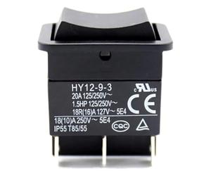 HWEIH Interrupteur à bascule HY12-9-3 20 A/2HP 125/250 V, 1 pièce, bouton-poussoir de remplacement for appareil électroménager, étanche, 1,8 m, marche/arrêt/marche