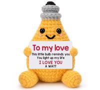 Hweijm Ampoule au crochet - Cadeau d'anniversaire de couple pour petit ami, petite amie, mari, épouse, Saint-Valentin à mon amour - Cadeau d'anniversaire fait à la main pour elle et lui, relation