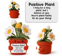 Hweijm Décoration de bureau en crochet pour femme, collègue, rappel de confiance fait à la main pour bureau ou cabine, idée d'échange secret du Père Noël, encouragement pour les jours stressants ou la