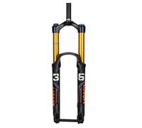 HWEVDHJ 26/27.5/29 Pouces VTT Suspension Fourche Voyage 175mm Fourches Pneumatique Frein À Disque Fourche VTT Tube Droit/Conique Axe Traversant 15 * 110mm Réglage du Rebond(Gold-Straight,29")