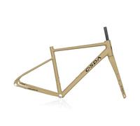 HWEVDHJ Cadre De Vélo Route Gravel 700C Cadre De Frein À Disque 46CM 48CM 50CM Cadres Vélo en Alliage D'aluminium Axe Traversant F12*100mm R12*142mm avec Fourche en Carbone(Giallo,46cm)