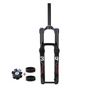HWEVDHJ Fourche Avant De Vélo À Suspension VTT 26/27.5 Pouces Fourche À Air Frein À Disque Voyage 160mm Fourches Vélo De Montagne Tube Droit/Conique Axe Traversant 15 * 100mm(Black-Straight,26")