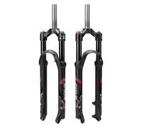 HWEVDHJ Fourches VTT 26/27.5/29 Pouces Fourches De Suspension pour Vélo De Montagne Course 100mm Tube Droit 1-1/8" Fourche Avant De Vélo Frein À Disque Verrouillage Manuel 9 * 100mm QR(26inch)