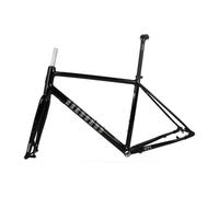 HWEVDHJ Gravel Cadre De Vélo De Route 700C Cadre À Freins À Disque 44/47/50/53cm Cadres en Alliage D'aluminium 100/142mm Axe Traversant avec Fourche(Schwarz,44cm)