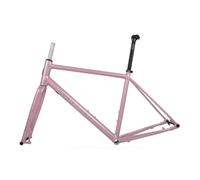 HWEVDHJ Gravel Cadre De Vélo De Route 700C Cadre À Freins À Disque 44/47/50/53cm Cadres en Alliage D'aluminium 100/142mm Axe Traversant avec Fourche(Pink,53cm)