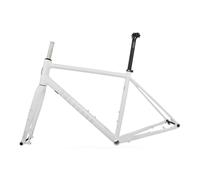 HWEVDHJ Gravel Cadre De Vélo De Route 700C Cadre À Freins À Disque 44/47/50/53cm Cadres en Alliage D'aluminium 100/142mm Axe Traversant avec Fourche(Bianco,44cm)
