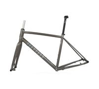 HWEVDHJ Gravel Cadre De Vélo De Route 700C Cadre À Freins À Disque 44/47/50/53cm Cadres en Alliage D'aluminium 100/142mm Axe Traversant avec Fourche(Gray,44cm)