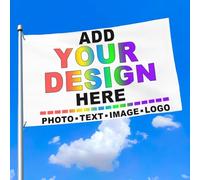 HWFOI Drapeau Personnalisé, BannièRe Jardin de Drapeau Personnalisé Simple Face Impression de Votre Conception/Logo/Image/Mots,2X3 FT Entreprise bannière Personnalisation(sans mât)