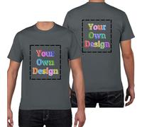 HWFOI T-Shirt Personnalisable T-Shirts personnalisés pour Hommes/Femmes concevez Votre Propre Chemise Ajouter du Texte/Image/Logo T-Shirt en Coton personnalisé Photo imprimée Avant/arrière