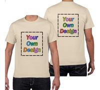 HWFOI T-Shirt Personnalisable T-Shirts personnalisés pour Hommes/Femmes concevez Votre Propre Chemise Ajouter du Texte/Image/Logo T-Shirt en Coton personnalisé Photo imprimée Avant/arrière