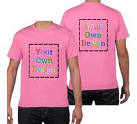 HWFOI T-Shirt Personnalisable T-Shirts personnalisés pour Hommes/Femmes concevez Votre Propre Chemise Ajouter du Texte/Image/Logo T-Shirt en Coton personnalisé Photo imprimée Avant/arrière