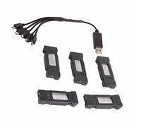 HWGING 3,7 V 1200mAh Drone Lithium Battery avec 5 en 1 Câble de Chargeur Batterie de Drone RC Portable avec Protection Contre Les Surcharges pour E58 JY019 S168
