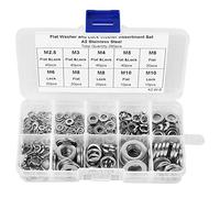 HWGING Assortiment de Rondelles 14 * 6 * 2 Poisson Résistant 260 Pièces Rondelle Plate en Acier Inoxydable Sp Assortiment Ensemble M2.5 M3 M4 M5 M6 M8 M10