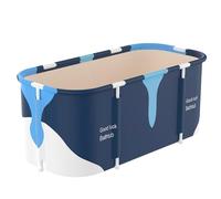 HWGING Baignoire Adulte Pliable 120 x 55 cm, Baignoire Écologique et Portable, Installation Facile, Idéal pour Spa à Domicile et Douche【Tige de support en plastique】