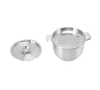 HWGING Bidon de Graisse avec Passoire 2,8 L en Acier Inoxydable pour Bacon et Graisse - Pot de Filtre à Huile Domestique - Passoire en Acier Inoxydable Conteneur de Stockage (Argent)