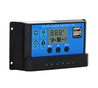 HWGING Contrôleur de Solaire 12 V/24 V Contrôleur de de Panneau Solaire Régulateur Intelligent avec écran LCD Réglable Double Port USB et Réglage de la Minuterie Heures Marche/arrêt (70A)