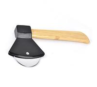 HWGING Couteau à Pizza 430, Manche en Bambou en Acier PP, pizza Ergonomique à Hache Ronde pour les Restaurants à Domicile (Noir)