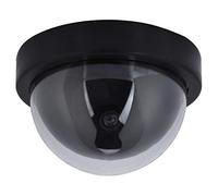 HWGING Fausse Caméra de Dôme Factice, Surveillance de Leurre de Caméra de sécurité Simulée avec Lumière LED Clignotante pour Utilisation Extérieure Intérieure Aucun Câblage Nécessaire