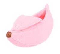 HWGING Joli Lit pour Animal de Compagnie, Maison Semi-fermée en Forme de Banane pour Petits Chats, Chiens, Hamsters, Espace Individuel Chaleureux et Confortable, Design