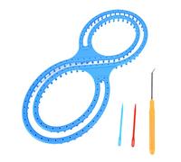 HWGING Kit de tricot de couverture afghane 61 × 26 × 4 en plastique bleu avec suture au crochet pour couverture, chaussettes, écharpe, chapeau, artisanat, couverture afghane