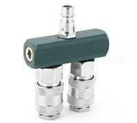 HWGING Kit Pneumatique D'accessoires de Coupleur Rapide Pneumatique Bidirectionnel Droit de 1/4 Pouces, Connecteur Rapide Américain + Connecteur Mâle Femelle à Vanne Réglable