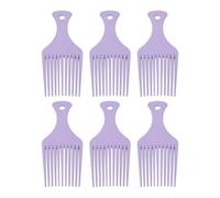 HWGING Lot de 10 pics à dents larges pour cheveux bouclés, paille de blé, poignée ergonomique, peigne multifonctionnel
