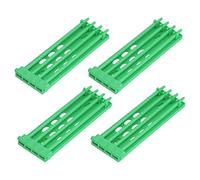 HWGING Lot de 4 supports d'anneau de jambe d'oiseau, design à 4 colonnes, grande capacité, montage mural, en plastique sûr et durable, pour perroquet, jaune, vert